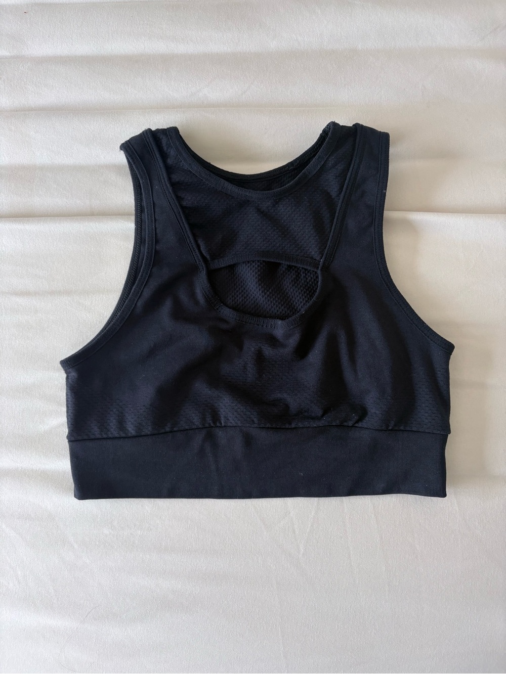 Free People Black Mesh-Back High-Support Sports Bra